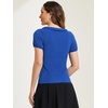image:imageAllegra K Womens Peter Pan Collar Shirt Vintage 1950s Short Sleeve BlouseRoyal Blue