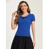image:imageAllegra K Womens Peter Pan Collar Shirt Vintage 1950s Short Sleeve BlouseRoyal Blue