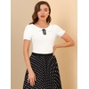 image:imageAllegra K Womens Peter Pan Collar Shirt Vintage 1950s Short Sleeve BlouseWhite
