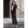 image:imageAllegra K Womens Short Sleeve Blazer Work Office Notched Lapel Suit JacketBlack