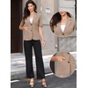 image:imageAllegra K Womens Short Sleeve Blazer Work Office Notched Lapel Suit JacketCamel