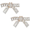 image:imageAllegra K 2 PCS Womens Sparkly Rhinestone Shoe Clips Detachable Bow Decorations for Bridal WeddingGoldWavy Bow