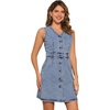 image:imageAllegra K Women Casual Denim V Neck Button Down Mini DressGrey Blue