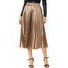 image:imageAllegra K Women Pleated Midi Skirt High Waisted Metallic Party SkirtsGoldbrown