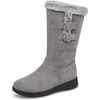 image:imageAllegra K Women Snow Warm Breathable Double Buckle Flat MidCalf BootsGrey