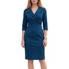 image:imageAllegra K Womens 34 Sleeve Wrap Bodycon Dresses Pencil Mini DressNavy Blue