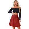 image:imageAllegra K Womens Denim Skirt High Waist Stretch A Line Casual Jean SkirtsRed
