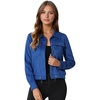 image:imageAllegra K Womens Faux Suede Jacket Button Down Biker Moto Coat OuterwearRoyal Blue