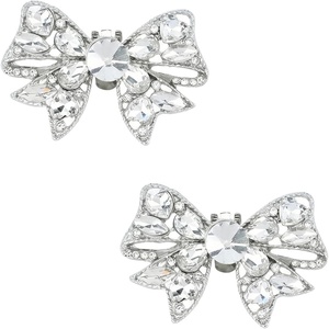 image:imageAllegra K 2 PCS Womens Sparkly Rhinestone Shoe Clips Detachable Bow Decorations for Bridal WeddingSilverRhinestone Bow