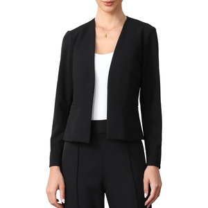 image:imageAllegra K Collarless Blazer for Womens Work Suit JacketsBlack