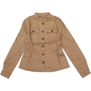 image:imageAllegra K Denim Jacket Womens Classic Stand Collar Long Sleeve Jean JacketsTan