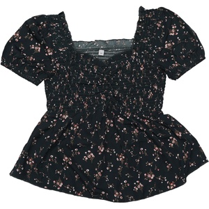 image:imageAllegra K Floral Top for Womens Sweetheart Neck Shirred Ruffle Peplum TopsGreen