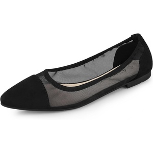 image:imageAllegra K Women Pointed Toe Slip On Mesh FlatsBlack