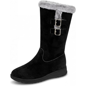 image:imageAllegra K Women Snow Warm Breathable Double Buckle Flat MidCalf BootsBlack