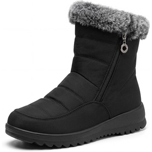 image:imageAllegra K Women Warm NonSlip Flat Side Zipper Ankle Snow BootsBlack