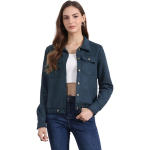 image:imageAllegra K Womens Faux Suede Jacket Button Down Biker Moto Coat OuterwearDark Blue