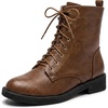 image:imageAllegra K Womens Lace Up Flat Heels Ankle Combat BootsBrown