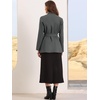 image:imageAllegra K Blazers for Women Business Casual Belted Long Blazer Suit JacketDark Gray