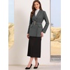image:imageAllegra K Blazers for Women Business Casual Belted Long Blazer Suit JacketDark Gray