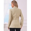image:imageAllegra K Blazers for Women Business Casual Belted Long Blazer Suit JacketKhaki