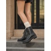 image:imageAllegra K Flat Heels Lace Up Ankle Combat Boots for WomenBlack