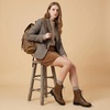 image:imageAllegra K Flat Heels Lace Up Ankle Combat Boots for WomenBrown