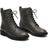 image:imageAllegra K Flat Heels Lace Up Ankle Combat Boots for WomenGrey