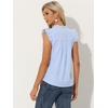image:imageAllegra K Gingham Top for Womens Ruffle Shirt Vintage Cap Sleeve Checkered BlouseBlue