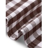 image:imageAllegra K Gingham Top for Womens Ruffle Shirt Vintage Cap Sleeve Checkered BlouseBrown