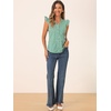 image:imageAllegra K Gingham Top for Womens Ruffle Shirt Vintage Cap Sleeve Checkered BlouseGreen