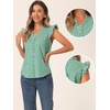 image:imageAllegra K Gingham Top for Womens Ruffle Shirt Vintage Cap Sleeve Checkered BlouseGreen