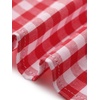 image:imageAllegra K Gingham Top for Womens Ruffle Shirt Vintage Cap Sleeve Checkered BlouseHot Pink