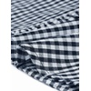 image:imageAllegra K Gingham Top for Womens Ruffle Shirt Vintage Cap Sleeve Checkered BlouseNavy Blue