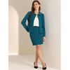 image:imageAllegra K Women Business Peplum Blazer Jacket Mini Pencil Skirt SetsBlue Green