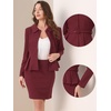 image:imageAllegra K Women Business Peplum Blazer Jacket Mini Pencil Skirt SetsBurgundy