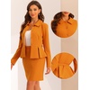image:imageAllegra K Women Business Peplum Blazer Jacket Mini Pencil Skirt SetsDark Orange