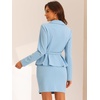 image:imageAllegra K Women Business Peplum Blazer Jacket Mini Pencil Skirt SetsLight Blue