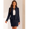 image:imageAllegra K Women Business Peplum Blazer Jacket Mini Pencil Skirt SetsNavy Blue