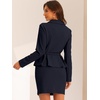 image:imageAllegra K Women Business Peplum Blazer Jacket Mini Pencil Skirt SetsNavy Blue