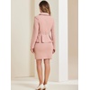 image:imageAllegra K Women Business Peplum Blazer Jacket Mini Pencil Skirt SetsPink