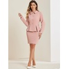 image:imageAllegra K Women Business Peplum Blazer Jacket Mini Pencil Skirt SetsPink