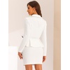 image:imageAllegra K Women Business Peplum Blazer Jacket Mini Pencil Skirt SetsWhite