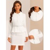 image:imageAllegra K Women Business Peplum Blazer Jacket Mini Pencil Skirt SetsWhite
