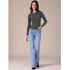 image:imageAllegra K Women Casual Stretchy Striped Long Sleeve Boat Neck Basic TopBlack