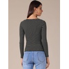 image:imageAllegra K Women Casual Stretchy Striped Long Sleeve Boat Neck Basic TopBlack