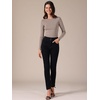 image:imageAllegra K Women Casual Stretchy Striped Long Sleeve Boat Neck Basic TopLight Brown