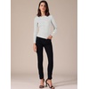 image:imageAllegra K Women Casual Stretchy Striped Long Sleeve Boat Neck Basic TopWhite