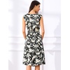 image:imageAllegra K Women Elegant Vintage Floral Cowl Neck Cap Sleeve DressBlack