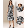 image:imageAllegra K Women Elegant Vintage Floral Cowl Neck Cap Sleeve DressWhite Black