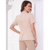 image:imageAllegra K Women Linen Double Breasted Short Sleeve Lapel BlazerLight Pink